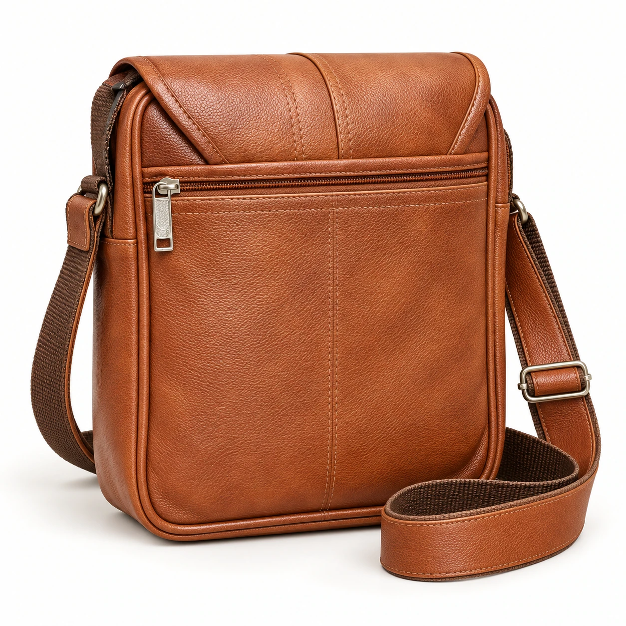 Cognac Leather Sling Bag - view 3